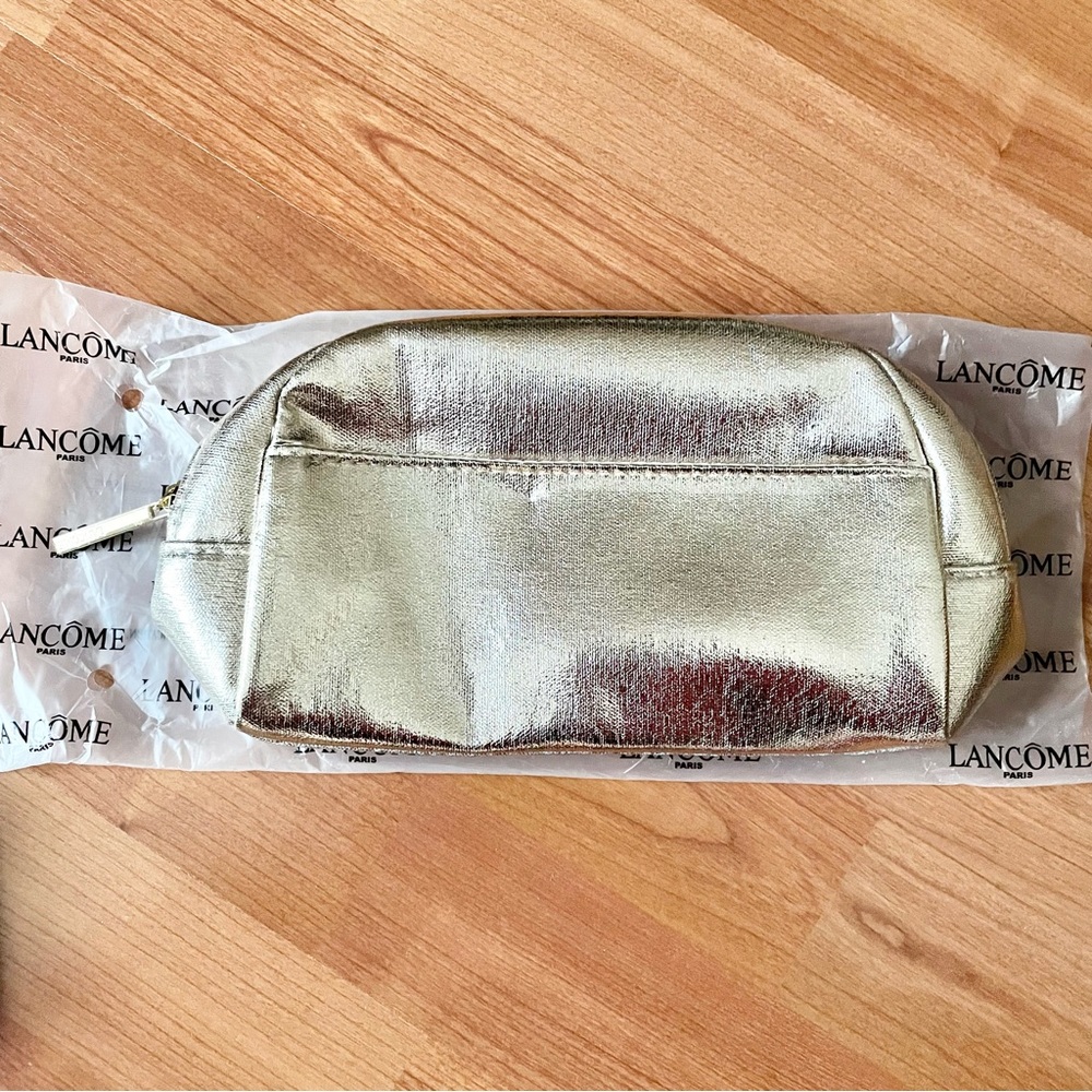 NIB Lancôme Gold Cosmetic Bag